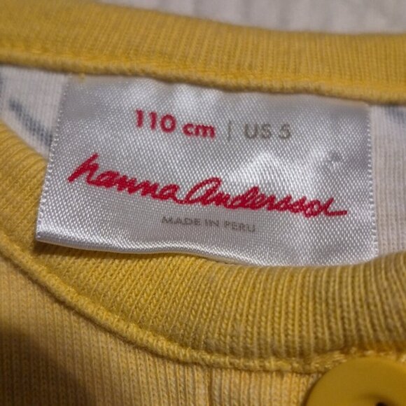 Hanna Andersson girls size 110 or 5 yellow dress with white daisy flowers, vguc - Picture 3 of 5